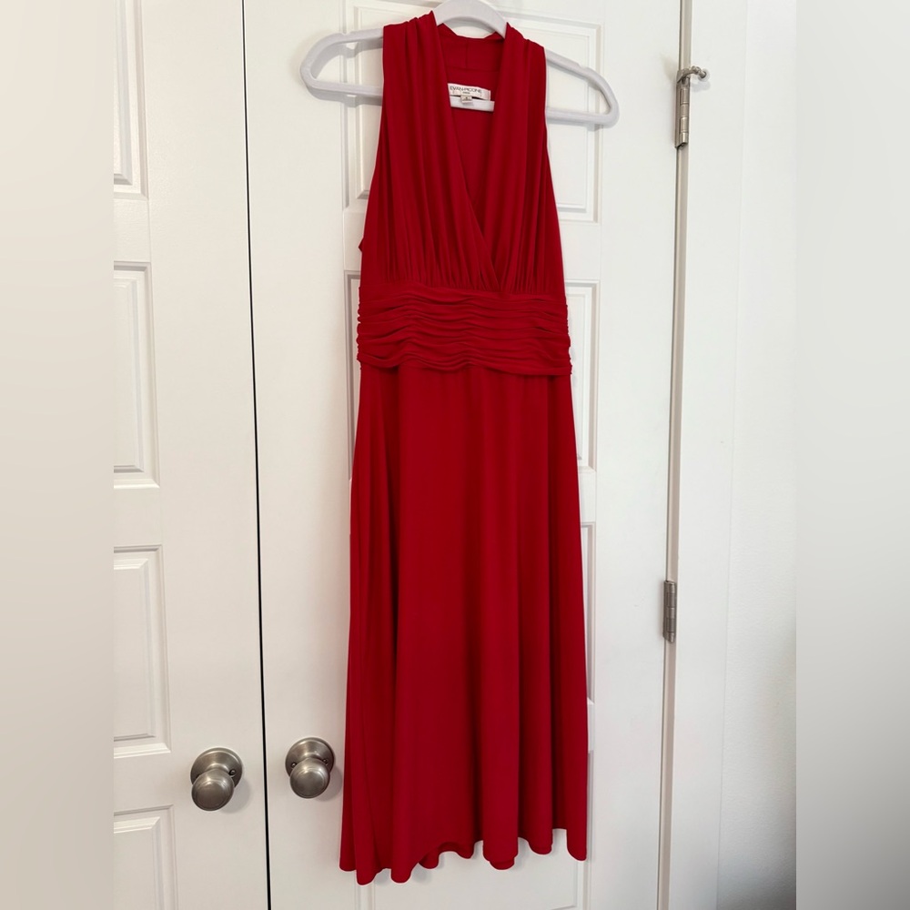 Evan-Picone Cherry Red Matte Jersey Maxi Dress NWT Size 6